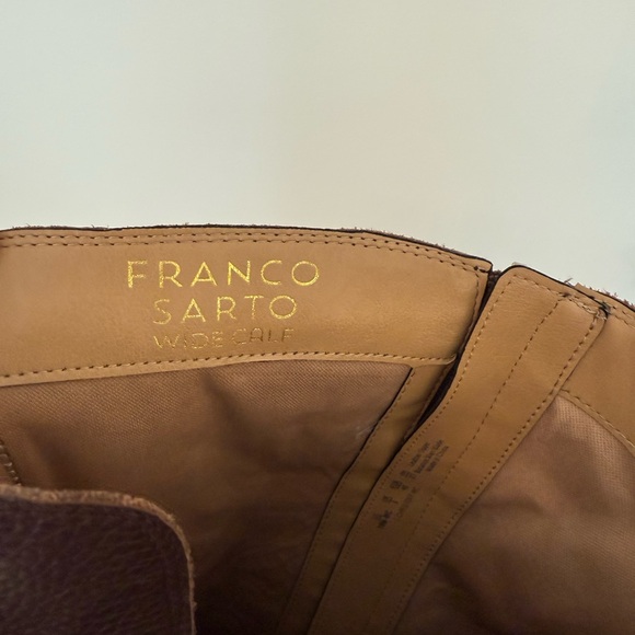 Like New! Franco Sarto Brown Leather Knee-High Boots wide calf - Picture 4 of 9